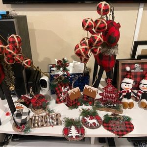 Plaid Christmas Decorations various items
